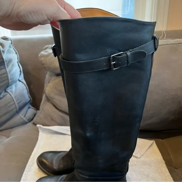 🇪🇸 Banana Republic Leather Boots - Full Zip &amp; Buckle - low heel - Size 6M