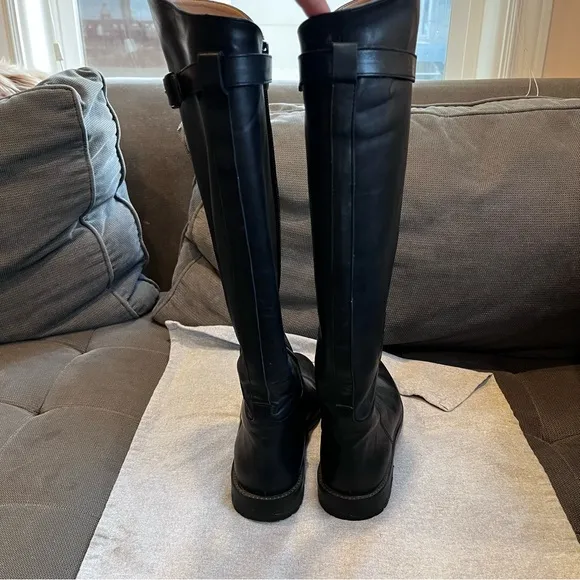 🇪🇸 Banana Republic Leather Boots - Full Zip &amp; Buckle - low heel - Size 6M