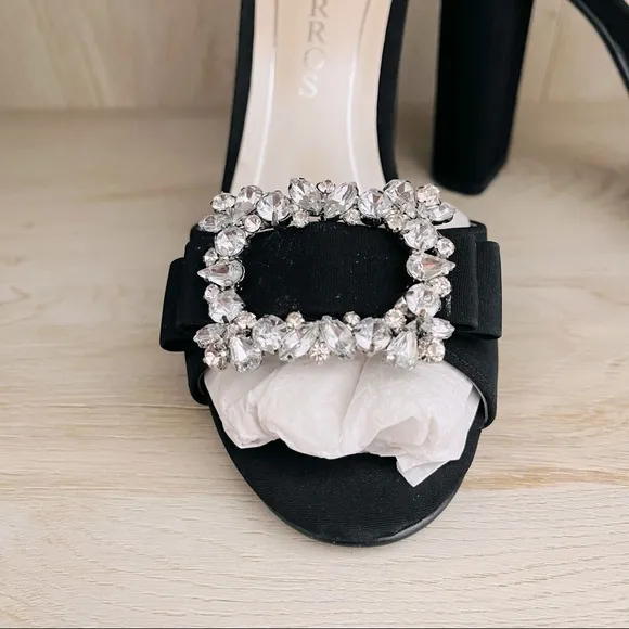 🩷 Caparros Black Pasha Embellished Block Heel Size 7