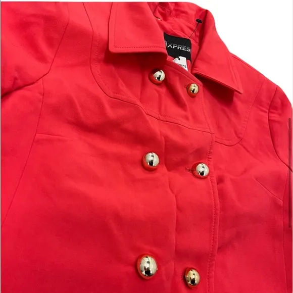 🤍 EXPRESS Bing Cherry Red Pea Coat sz Medium