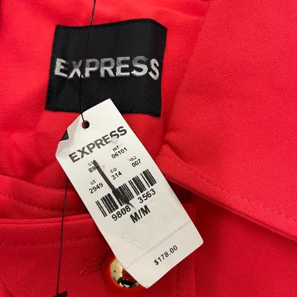 🤍 EXPRESS Bing Cherry Red Pea Coat sz Medium