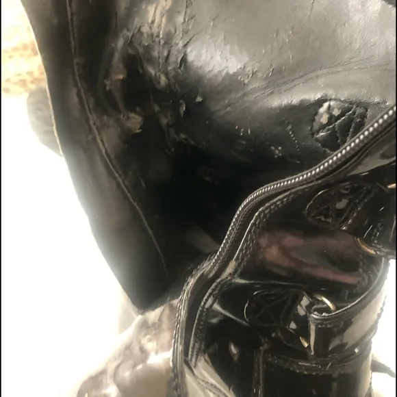 ⭐️ HUGE 7” Platforms Gothic Demonia Kneehigh patent leather boots women 7