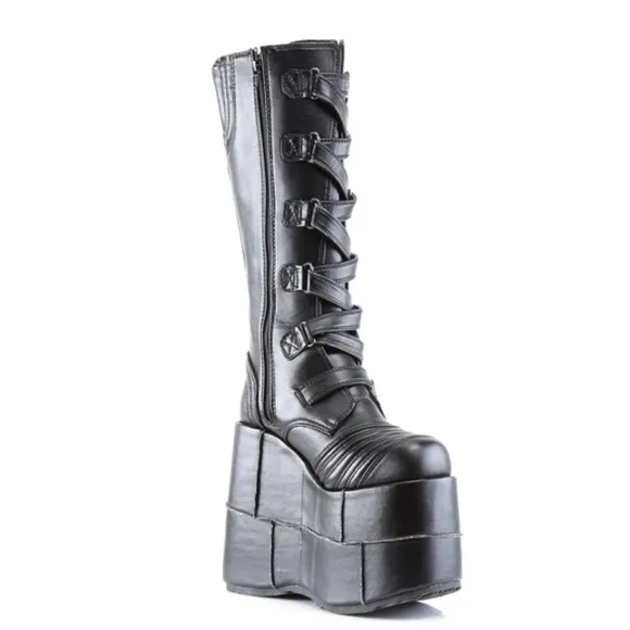 ⭐️ HUGE 7” Platforms Gothic Demonia Kneehigh patent leather boots women 7