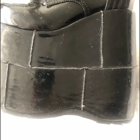 ⭐️ HUGE 7” Platforms Gothic Demonia Kneehigh patent leather boots women 7