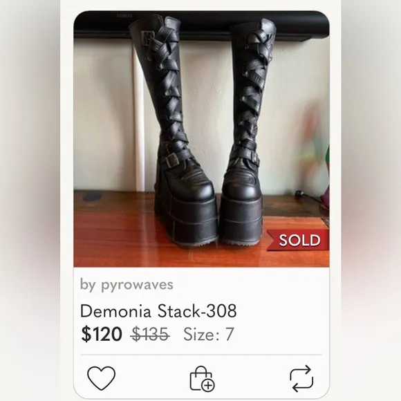 ⭐️ HUGE 7” Platforms Gothic Demonia Kneehigh patent leather boots women 7