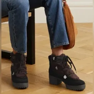 🆕 See by Chloe ‘Karla’ Shearling Hiking Boots in Black. Size EU 37