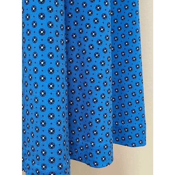 💙 WHITE HOUSE BLACK MARKET Long Sleeve Reversible Blue Matte Jersey Dress M