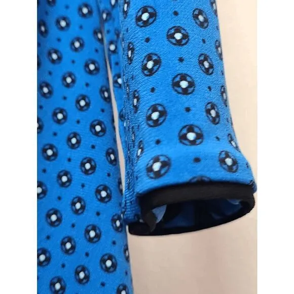 💙 WHITE HOUSE BLACK MARKET Long Sleeve Reversible Blue Matte Jersey Dress M