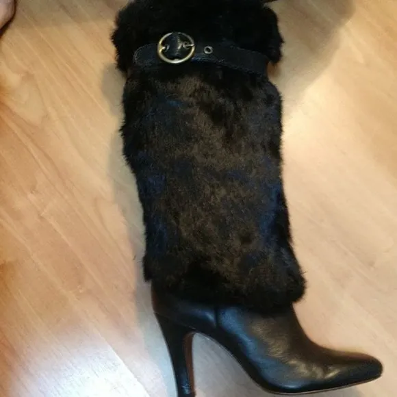 #14 R RETAILED@600 Different View RARE FRYE LEATHER &amp; FUR FRYE AVA BOOTS COPY