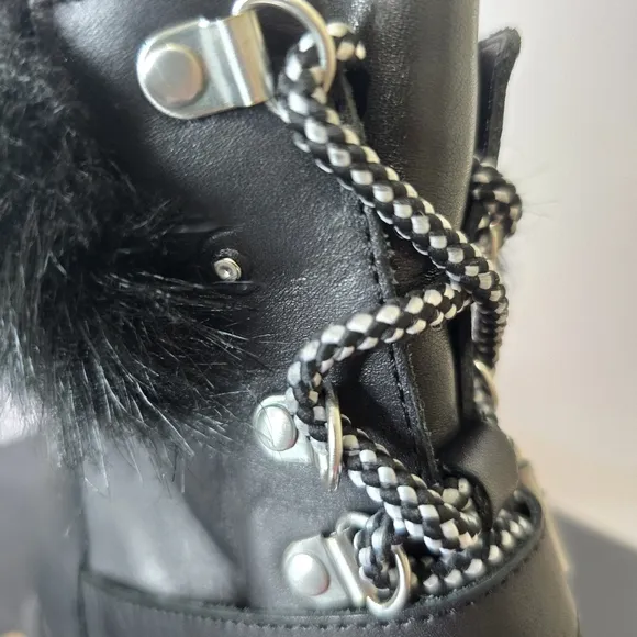 ⭐️40% Off⭐ Charles by Charles David Ramiro Lug Leather Boots With Faux Fur Trim