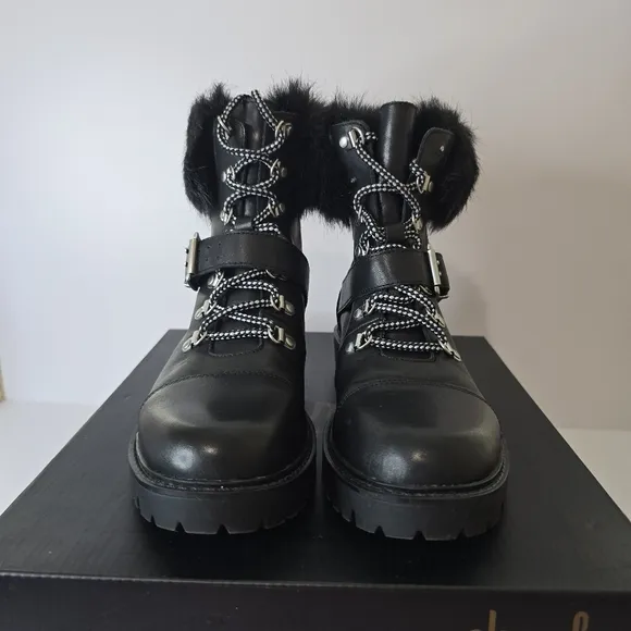 ⭐️40% Off⭐ Charles by Charles David Ramiro Lug Leather Boots With Faux Fur Trim