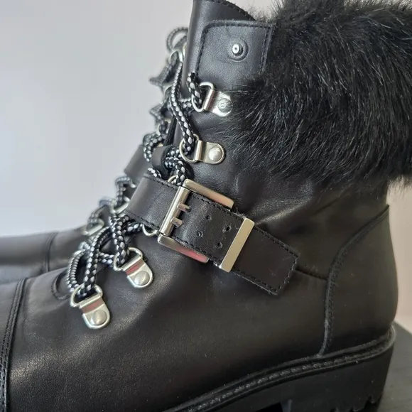 ⭐️40% Off⭐ Charles by Charles David Ramiro Lug Leather Boots With Faux Fur Trim