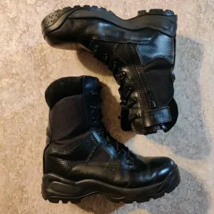 5.11 Black Leather Tactical ATAC 8&quot; Side Zip Combat Boots Mens 8