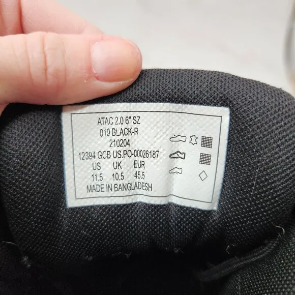 5.11 Tactical Men's Black Boots ATAC 2.0 6&quot; Tall Ankle Police Outdoor Size 11.5