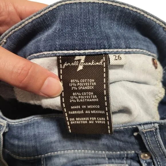 7 for all mankind short inseam bootcut jeans size 26