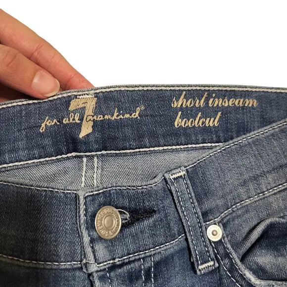 7 for all mankind short inseam bootcut jeans size 26