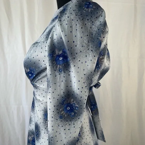 70’s Vintage ‘Honey Togs of Texas’ Floral Blue Long Sleeve Mini Dress
