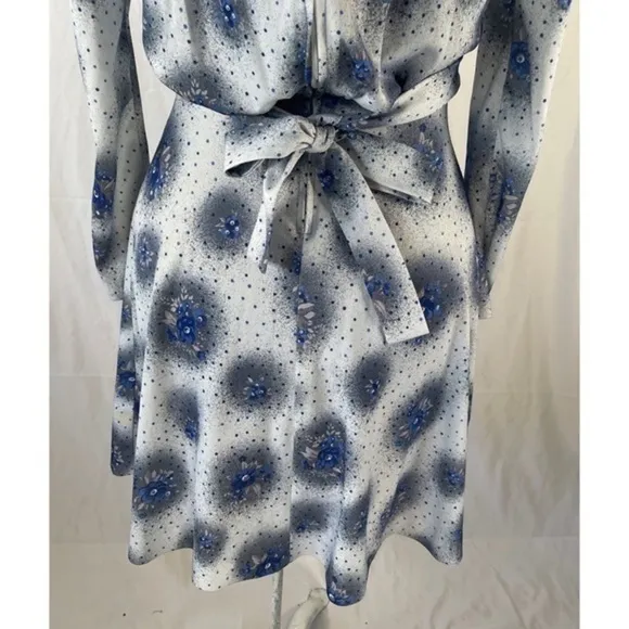 70’s Vintage ‘Honey Togs of Texas’ Floral Blue Long Sleeve Mini Dress