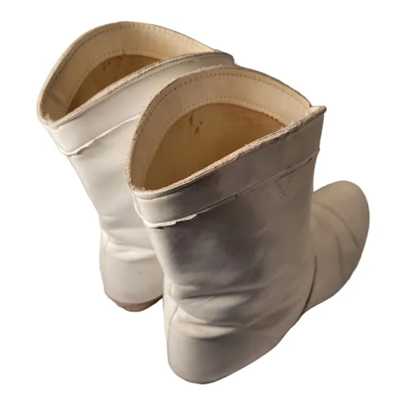 70s/80s White Leather Majorette Band Uniform Boots/Short Western Style Bootie