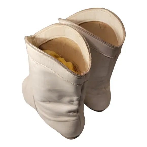 70s/80s White Leather Majorette Band Uniform Boots/Short Western Style Bootie