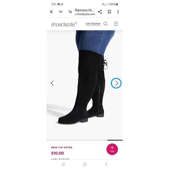 7.5E Extra Wide Shoe Dazzle Black Romona Combat Over the Knee Boots
