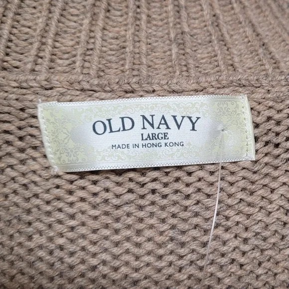 90s Deadstock Vintage Old Navy Tan Angora Rabbit Shawl Collar Sweater Dress L