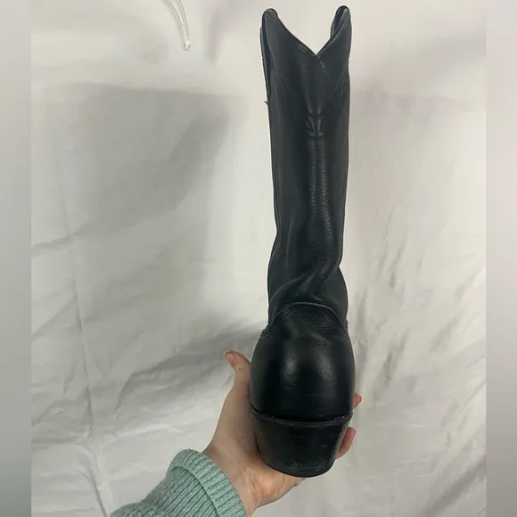 Abilene Boot Co. Men’s‎ Leather Black Pull On Western Boots- Size 11