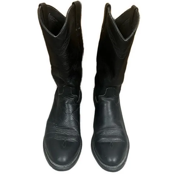 Abilene Boot Co. Men’s‎ Leather Black Pull On Western Boots- Size 11