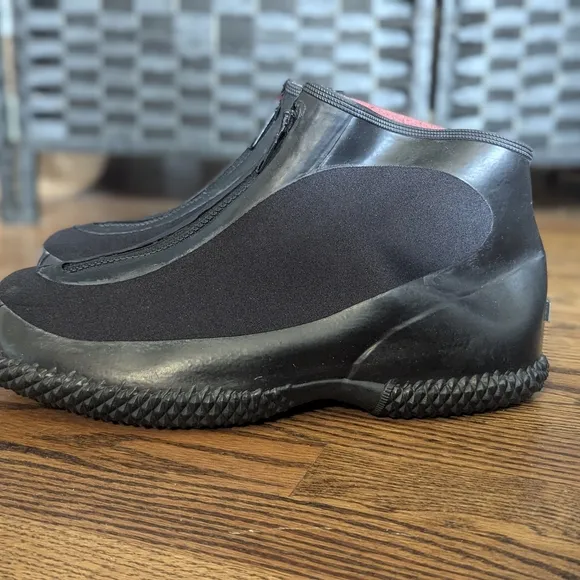 ACTON Black Rain Snow Boots Elastic Panels Waterproof Shoes Flannel Lined 10