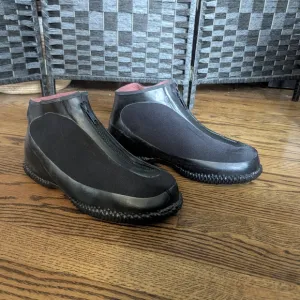 ACTON Black Rain Snow Boots Elastic Panels Waterproof Shoes Flannel Lined 10