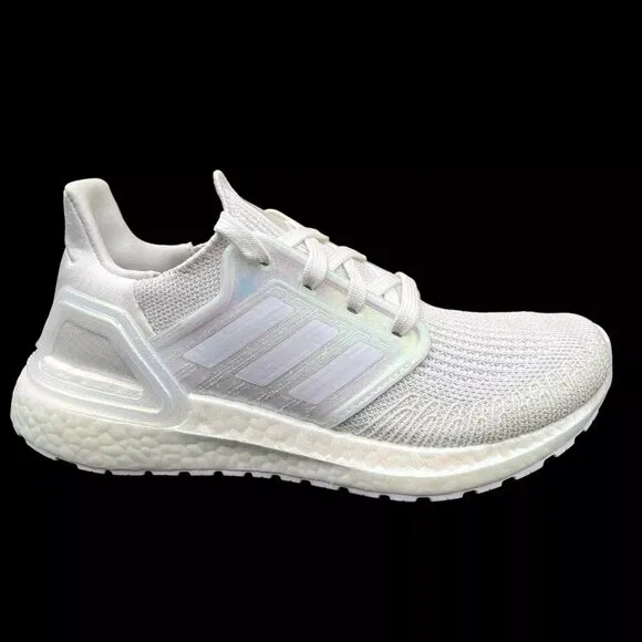 Adidas Ultraboost Youth Kids Running Shoes Size 4 White Iridescent Lace up