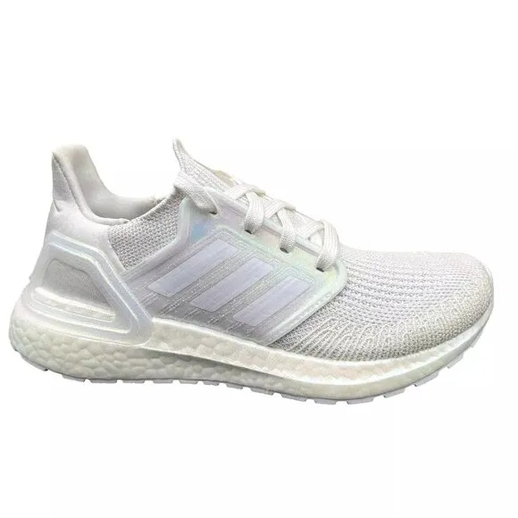 Adidas Ultraboost Youth Kids Running Shoes Size 4 White Iridescent Lace up