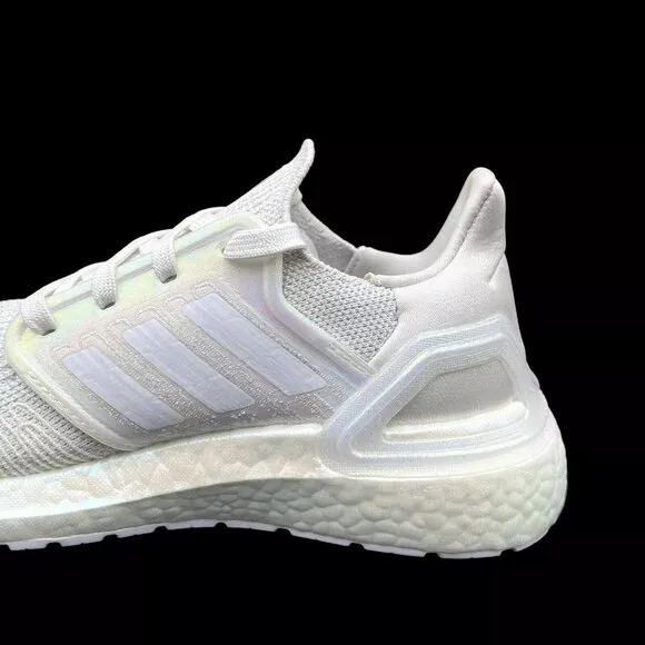 Adidas Ultraboost Youth Kids Running Shoes Size 4 White Iridescent Lace up