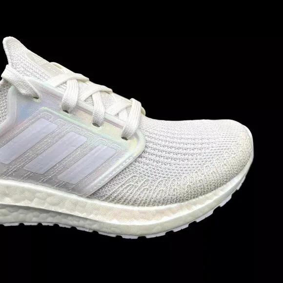 Adidas Ultraboost Youth Kids Running Shoes Size 4 White Iridescent Lace up