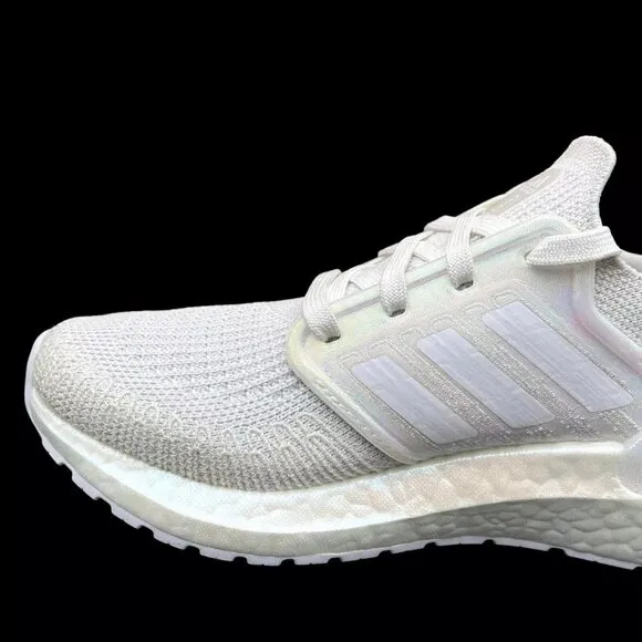 Adidas Ultraboost Youth Kids Running Shoes Size 4 White Iridescent Lace up