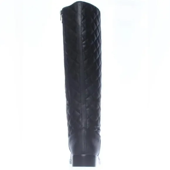 AEROSOLES ESTABLISH WIDE CALF RIDING BOOT WOMEN BLACK QUILTED SIZE 6.5  (No Box)