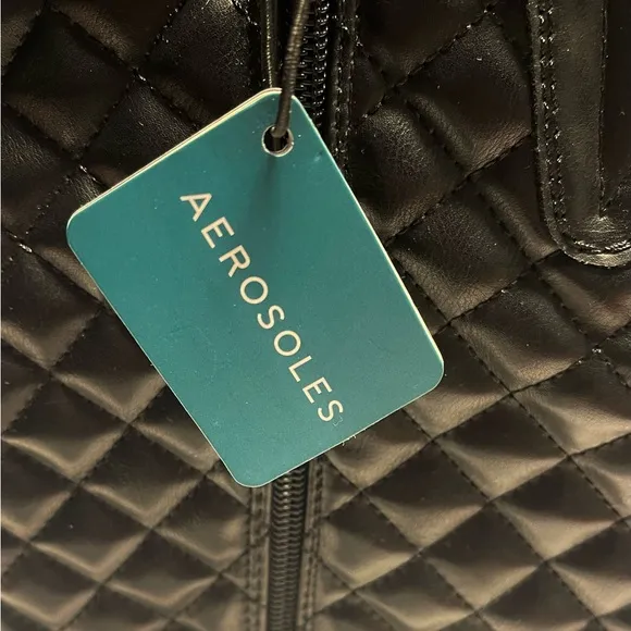 AEROSOLES ESTABLISH WIDE CALF RIDING BOOT WOMEN BLACK QUILTED SIZE 6.5  (No Box)
