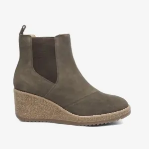 Aetrex Dark Olive Dawn Womens Wedge Boots