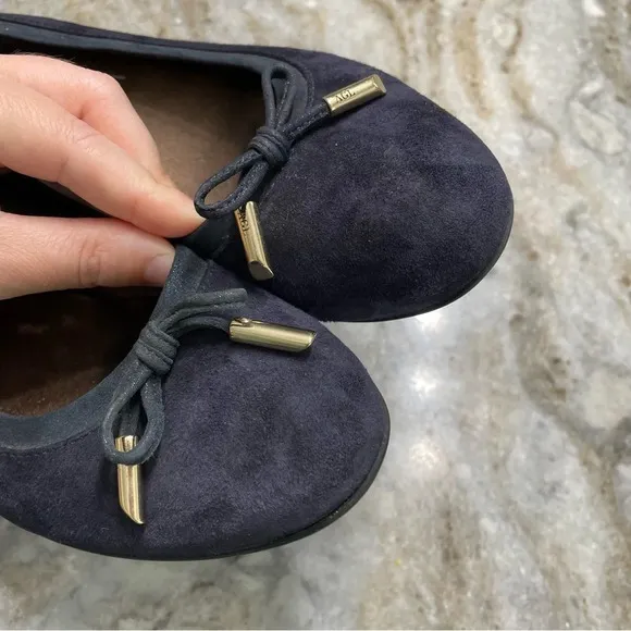 AGL “KRISTIN” Navy Blue Suede Block Heels Shoes