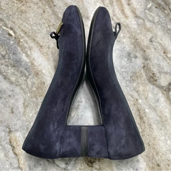 AGL “KRISTIN” Navy Blue Suede Block Heels Shoes