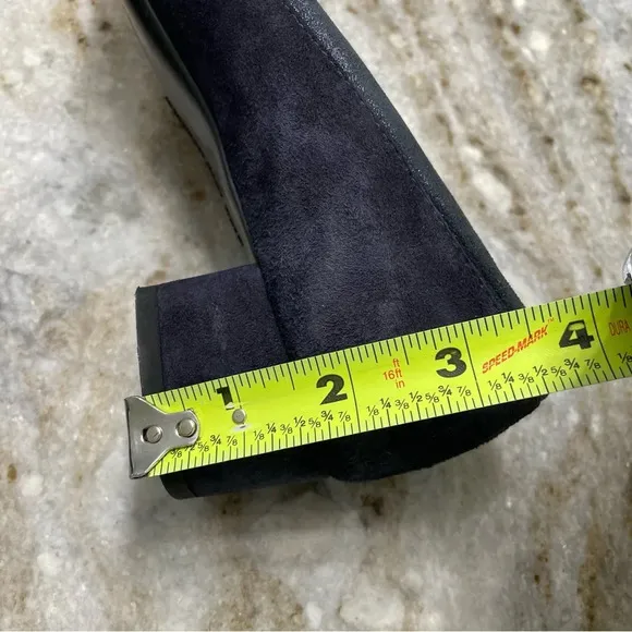 AGL “KRISTIN” Navy Blue Suede Block Heels Shoes