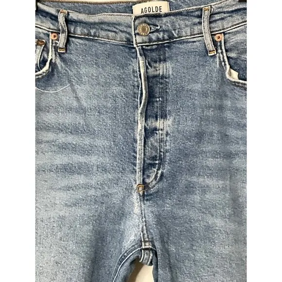 AGOLDE Riley Long Straight Jeans in Cove 32 Womens Denim Pants Trousers