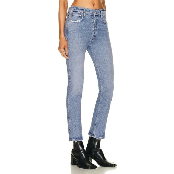 AGOLDE Riley Long Straight Jeans in Cove 32 Womens Denim Pants Trousers