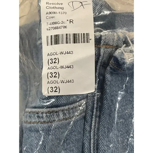 AGOLDE Riley Long Straight Jeans in Cove 32 Womens Denim Pants Trousers