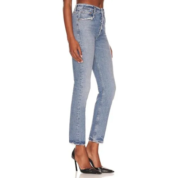 AGOLDE Riley Long Straight Jeans in Cove 32 Womens Denim Pants Trousers