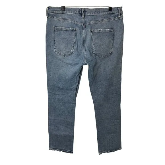 AGOLDE Riley Long Straight Jeans in Cove 32 Womens Denim Pants Trousers