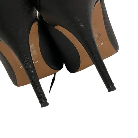 ALDO Black Leather Pointy Toe Slingback PumpsHigh Heels 9