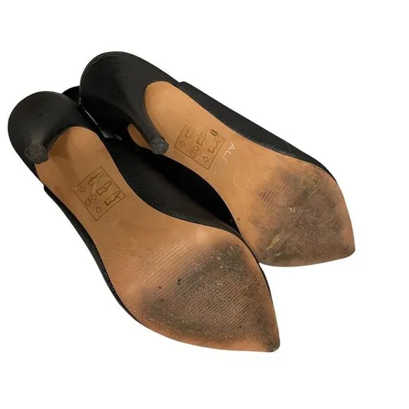 ALDO Black Leather Pointy Toe Slingback PumpsHigh Heels 9