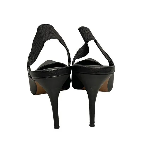 ALDO Black Leather Pointy Toe Slingback PumpsHigh Heels 9