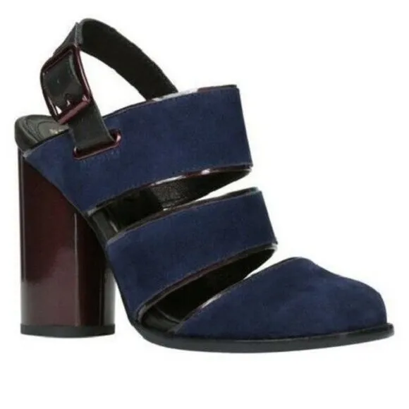 Aldo Rise Ostwald Helgason Blue Suede Shoes Heels  Sz US 6 EU 37 UK 4